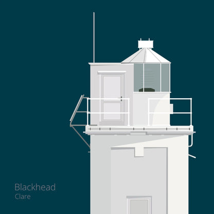 Illustration of Blackhead lighthouse on a midnight blue background