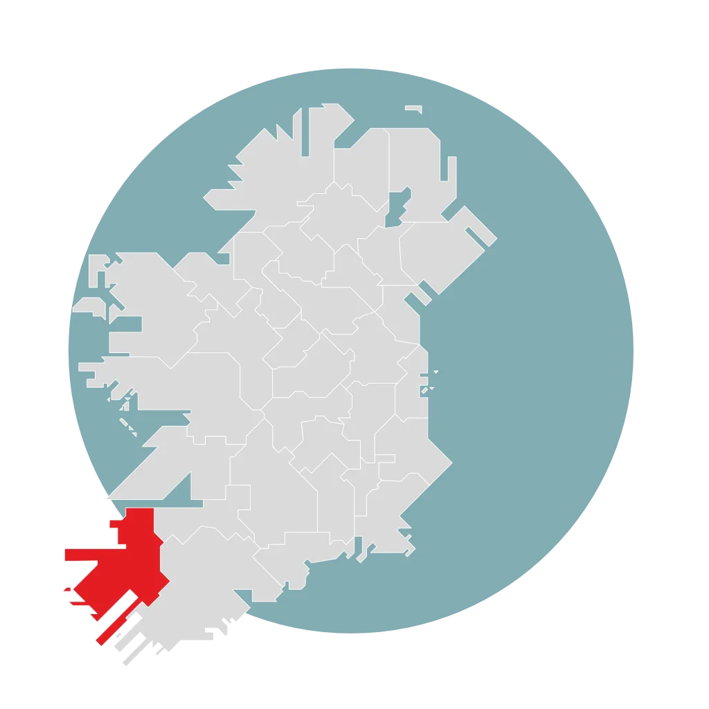 Abstract map of county Kerry