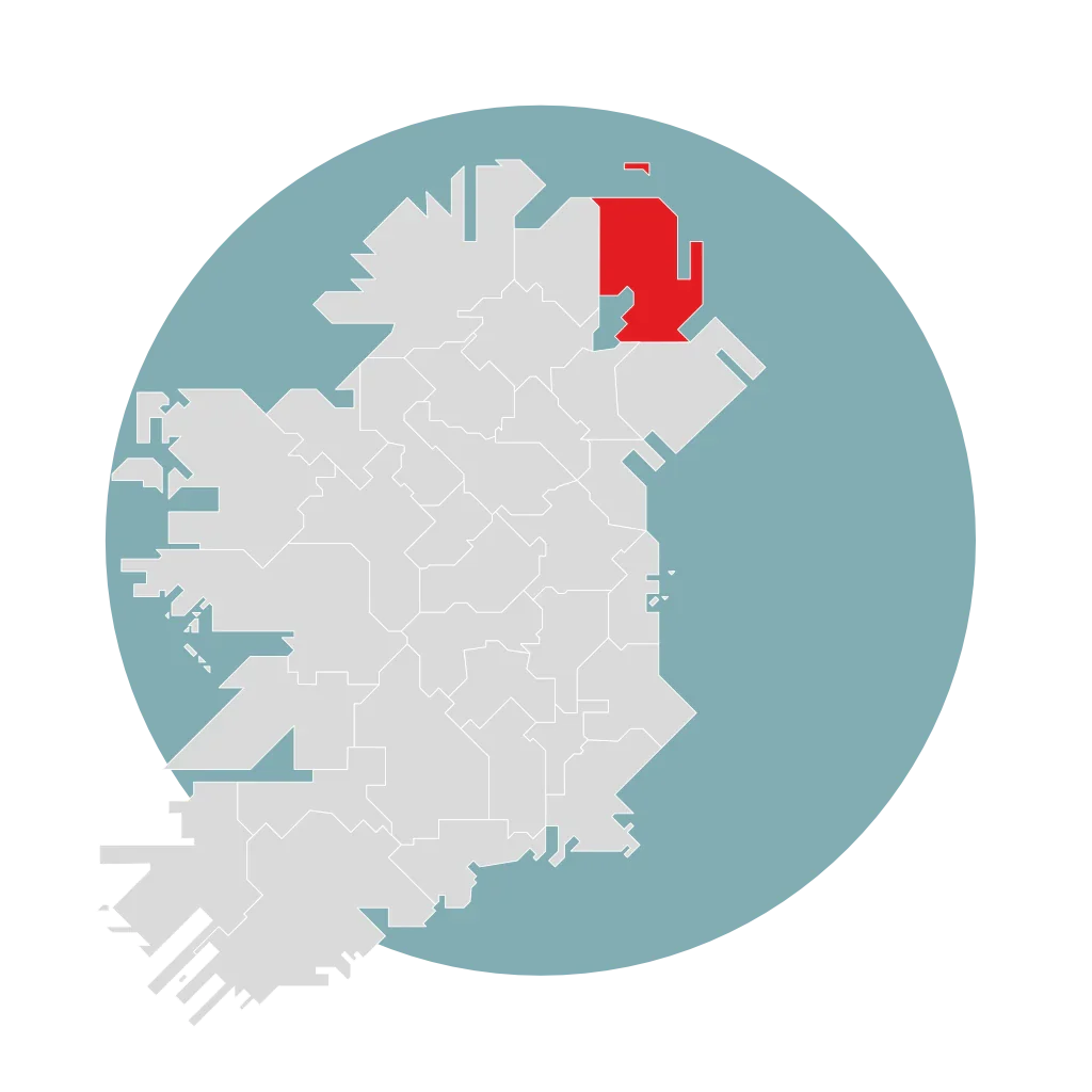 Abstract map of county Antrim