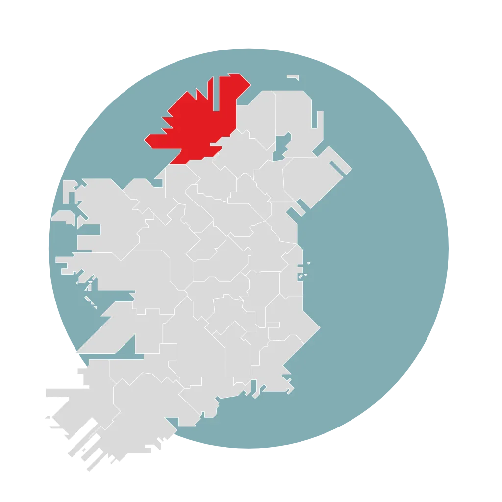 Abstract map of county Donegal