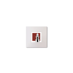 Small artwork of a lighthouse on a red and white background