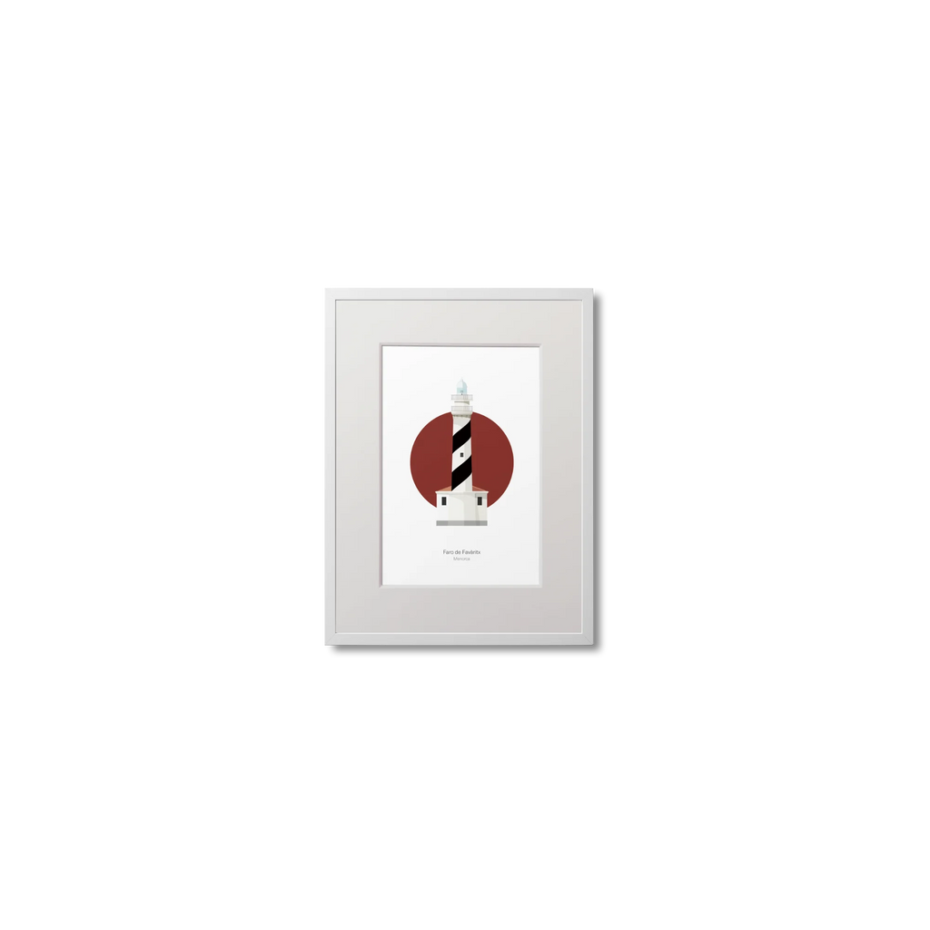 Framed artwork of a lighthouse design on a white background