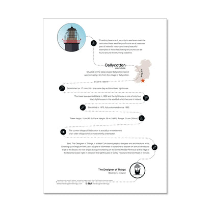 Ballycotton lighthouse, County Cork, Ireland info sheet