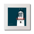 Illustration of Loop Head lighthouse on a midnight blue background, mounted and measuring 30x30cm.