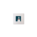 Illustration of St.John's (Donegal) lighthouse on a midnight blue background, mounted and measuring 10x10cm.