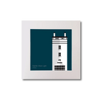 Illustration of Rathlin West lighthouse on a midnight blue background, mounted and measuring 20x20cm.