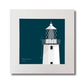 Illustration of Blackhead lighthouse on a midnight blue background, mounted and measuring 30x30cm.