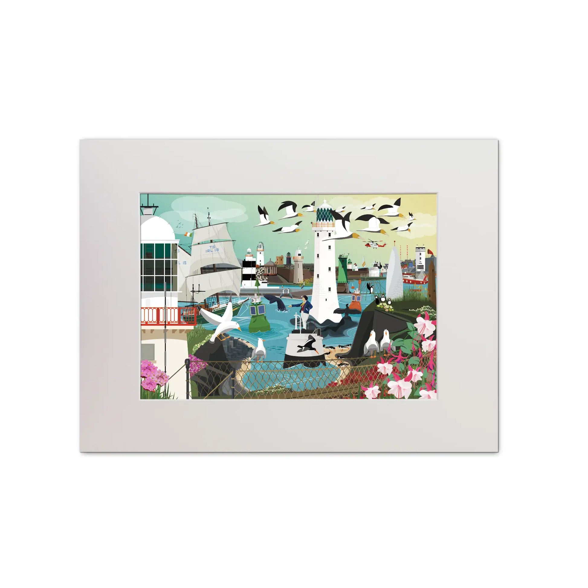 Illustrated wall art print inspired by our Coastal Ireland jigsaw