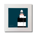 Illustration of Hook Head lighthouse on a midnight blue background, mounted and measuring 30x30cm.