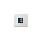 Illustration of Old Head of Kinsale lighthouse on a midnight blue background,  in a white square frame measuring 10x10cm.