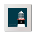 Illustration of Old Head of Kinsale lighthouse on a midnight blue background, mounted and measuring 30x30cm.