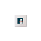 Illustration of Mutton Island lighthouse on a midnight blue background, mounted and measuring 10x10cm.