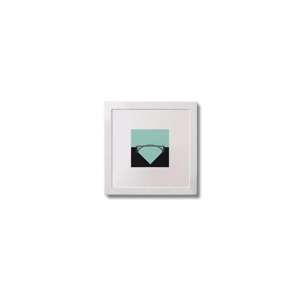 Artwork of Mizen Head  bridge on an ocean green background