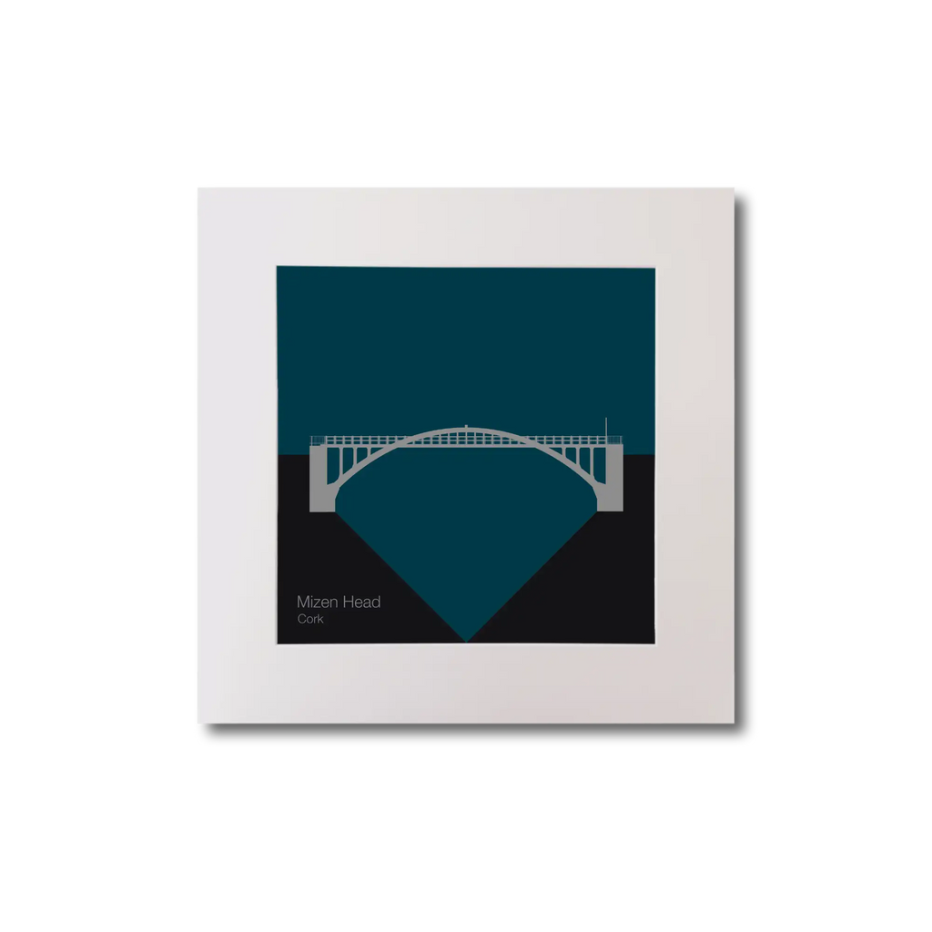 Artwork of Mizen Head  bridge on a midnight blue background