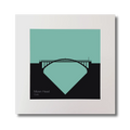 Art print of Mizen Head, Cork with a teal and black design on a white background