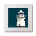 Illustration of Blackrock lighthouse on a midnight blue background, mounted and measuring 30x30cm.