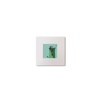 Illustration of North Bull lighthouse on an ocean green background, mounted and measuring 10x10cm.