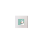 Illustration of Bull Rock lighthouse on an ocean green background, mounted and measuring 10x10cm.
