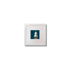 Illustration of Beeves Rock lighthouse on a midnight blue background,  in a white square frame measuring 10x10cm.