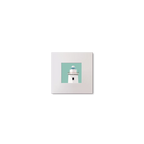 Illustration of Ardnakinna lighthouse on an ocean green background, mounted and measuring 10x10cm.