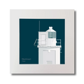 Illustration of Blackhead lighthouse on a midnight blue background, mounted and measuring 30x30cm.