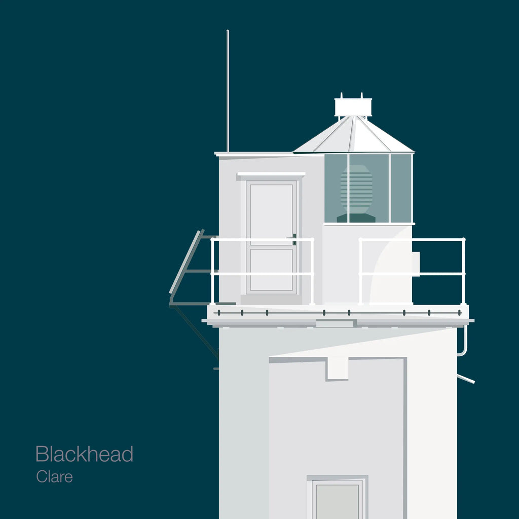 Illustration of Blackhead lighthouse on a midnight blue background