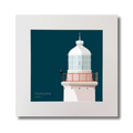 Illustration of Haulbowline lighthouse on a midnight blue background, mounted and measuring 30x30cm.