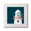 Illustration of Roches Point lighthouse on a midnight blue background, mounted and measuring 30x30cm.