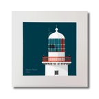 Illustration of Black Rock lighthouse on a midnight blue background, mounted and measuring 30x30cm.