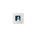 Illustration of Ballinacourty lighthouse on a midnight blue background, mounted and measuring 10x10cm.