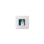Illustration of Kilcredaun lighthouse on a midnight blue background, mounted and measuring 10x10cm.