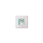Illustration of Kilcredaun lighthouse on an ocean green background, mounted and measuring 10x10cm.