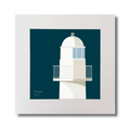 Illustration of Dingle lighthouse on a midnight blue background, mounted and measuring 30x30cm.