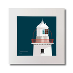 Illustration of Crookhaven lighthouse on a midnight blue background, mounted and measuring 30x30cm.