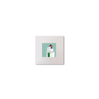 Illustration of Charles Fort lighthouse on an ocean green background, mounted and measuring 10x10cm.