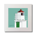 Illustration of Charles Fort lighthouse on an ocean green background, mounted and measuring 30x30cm.