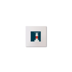 Illustration of Kish lighthouse on a midnight blue background, mounted and measuring 10x10cm.