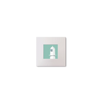 Illustration of Barrack Point lighthouse on an ocean green background, mounted and measuring 10x10cm.