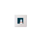 Illustration of Straw Island lighthouse on a midnight blue background, mounted and measuring 10x10cm.