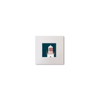 Illustration Rathlin O'Birne lighthouse on a midnight blue background, mounted and measuring 10x10cm.