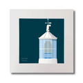 Illustration Dunree lighthouse on a midnight blue background, mounted and measuring 30x30cm.