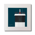 Illustration Rue Point lighthouse on a midnight blue background, mounted and measuring 30x30cm.