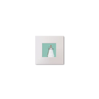 Illustration Copper Point lighthouse on an ocean green background, mounted and measuring 10x10cm.