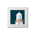 Illustration Eagle Island lighthouse on a midnight blue background, mounted and measuring 20x20cm.