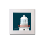 Illustration Eagle Island lighthouse on a midnight blue background, mounted and measuring 20x20cm.