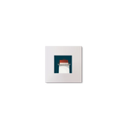 Illustration Angus Rock lighthouse on a midnight blue background, mounted and measuring 10x10cm.