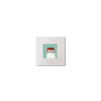 Illustration Angus Rock lighthouse on an ocean green background, mounted and measuring 10x10cm.