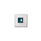 Contemporary wall art  Dundalk lighthouse on a midnight blue background,  in a white square frame measuring 10x10cm.
