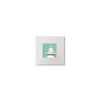 Illustration  Duncannon North lighthouse on an ocean green background, mounted and measuring 10x10cm.