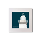 Illustration  Duncannon North lighthouse on a midnight blue background, mounted and measuring 20x20cm.